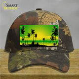 Sunset Yellow Green Novelty License Plate Hat Cotton / Camoflauge