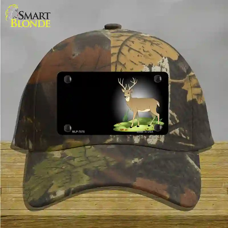 Deer Offset Novelty License Plate Hat Cotton / Camoflauge