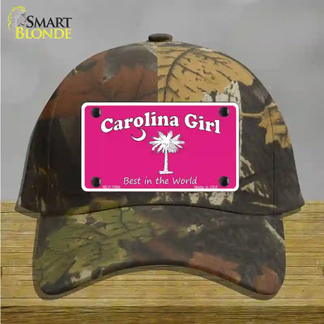 Carolina Girl Pink Novelty License Plate Hat Cotton / Camoflauge