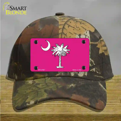 South Carolina Flag Pink Novelty License Plate Hat Cotton / Camoflauge