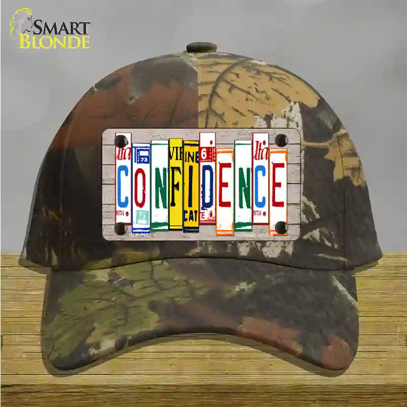 Confidence Wood License Plate Art Novelty License Plate Hat Cotton / Camoflauge