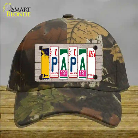 Papa Wood License Plate Art Novelty License Plate Hat Cotton / Camoflauge