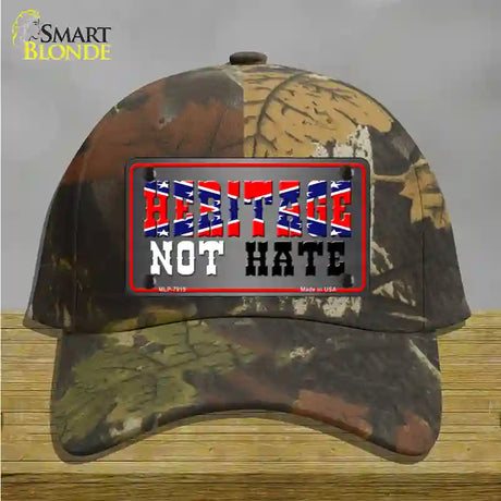 Heritage Not Hate Novelty License Plate Hat Cotton / Camoflauge