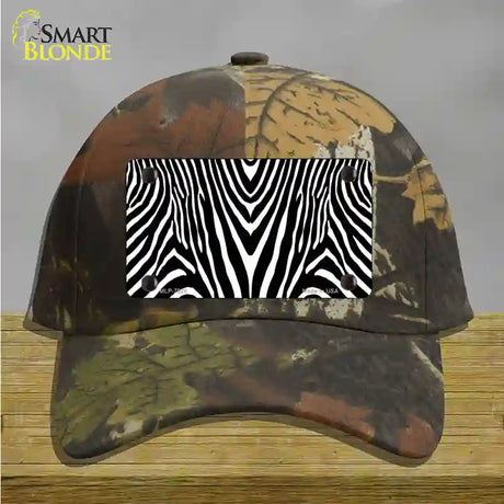 Zebra Print Novelty License Plate Hat Cotton / Camoflauge