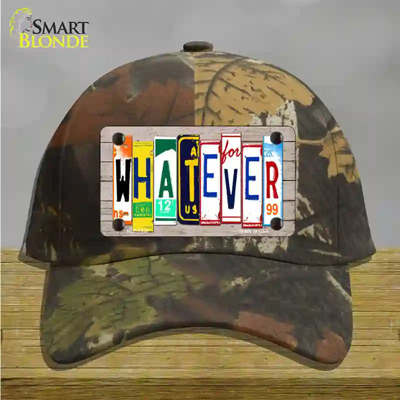 Whatever Wood License Plate Art Novelty License Plate Hat Cotton / Camoflauge