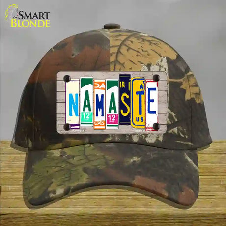 Namaste Wood License Plate Art Novelty License Plate Hat Cotton / Camoflauge