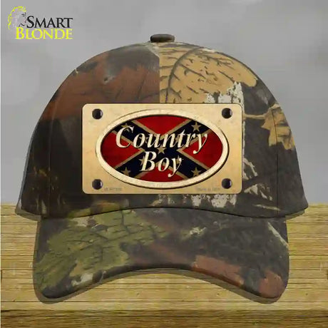 Country Boy Confederate Novelty License Plate Hat Cotton / Camoflauge