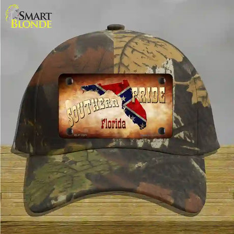 Southern Pride Florida Novelty License Plate Hat Cotton / Camoflauge