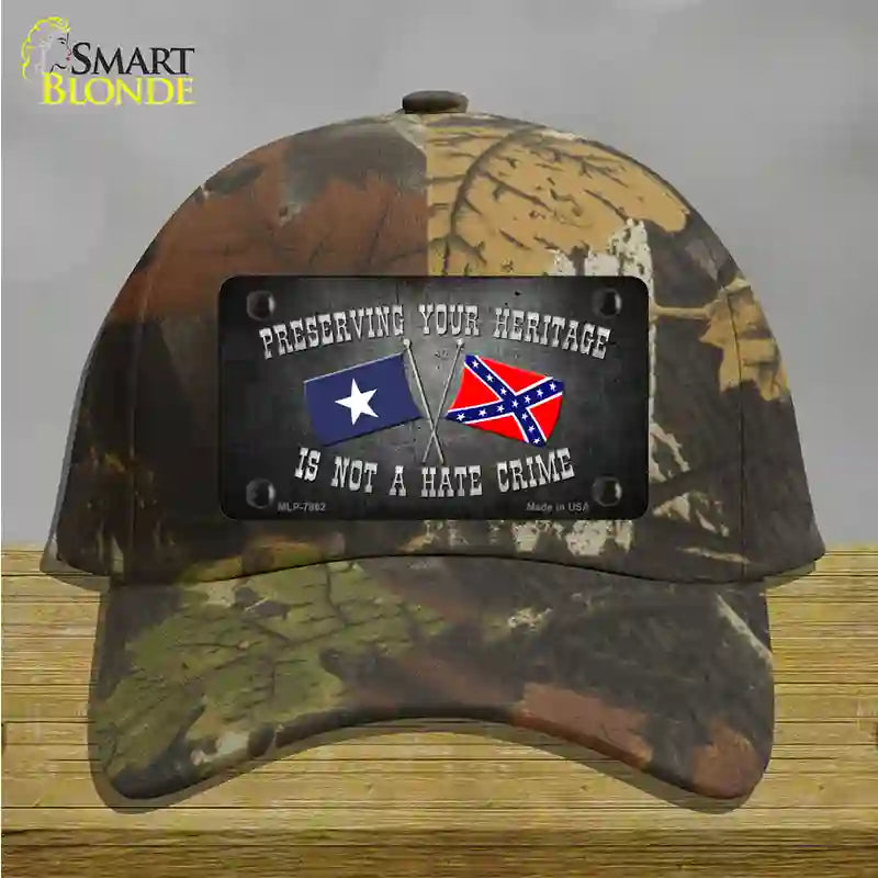 Preserving Heritage Not A Crime Novelty License Plate Hat Cotton / Camoflauge