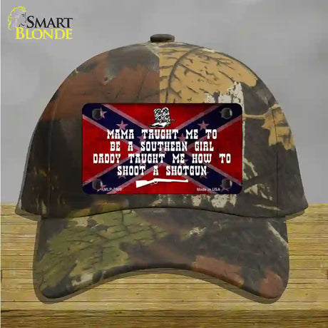 Mama Taught Me Novelty License Plate Hat Cotton / Camoflauge