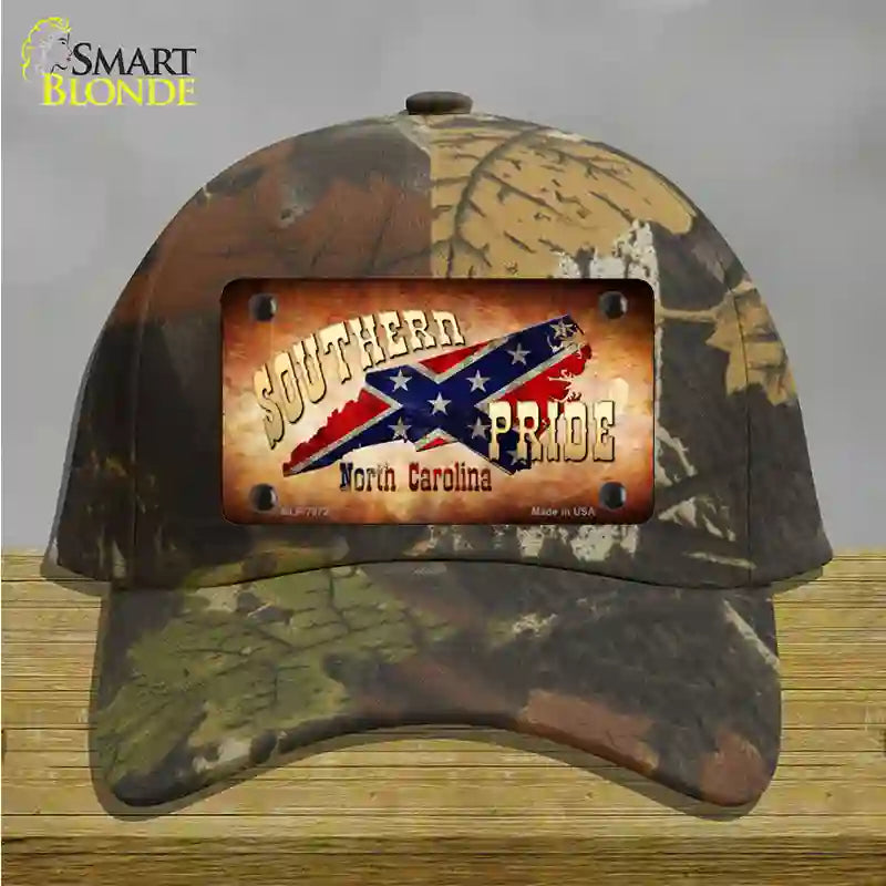 Southern Pride North Carolina Novelty License Plate Hat Cotton / Camoflauge