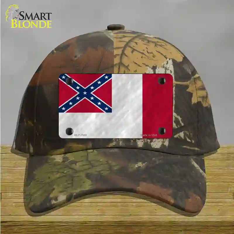 Third Confederate Flag Novelty License Plate Hat Cotton / Camoflauge