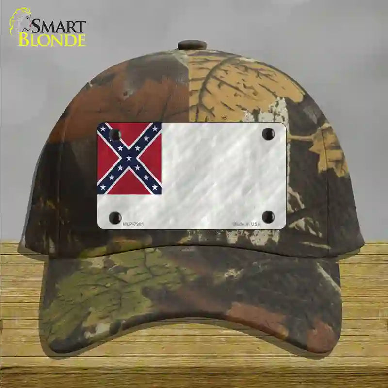 Second Confederate Flag Novelty License Plate Hat Cotton / Camoflauge