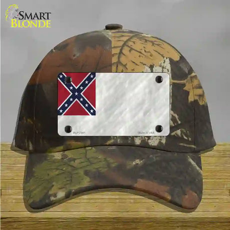 Second Confederate Flag Novelty License Plate Hat Cotton / Camoflauge