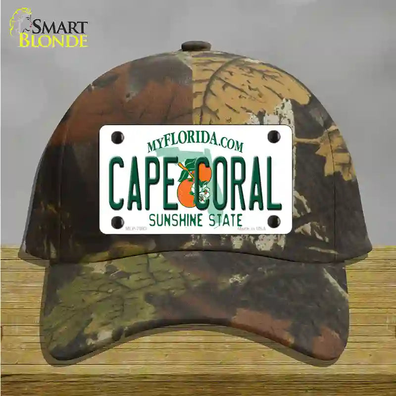 Cape Coral Florida Novelty License Plate Hat Cotton / Camoflauge