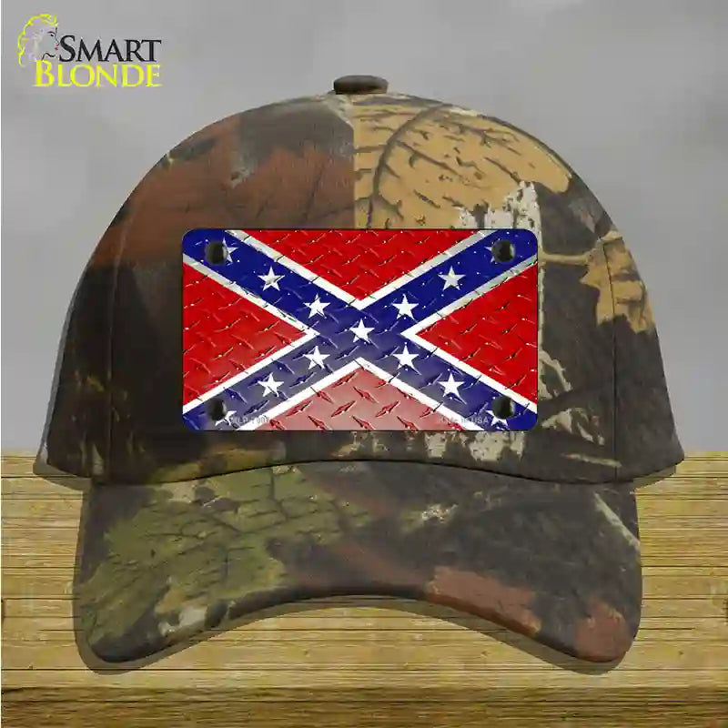 Confederate Flag Diamond Novelty License Plate Hat Cotton / Camoflauge