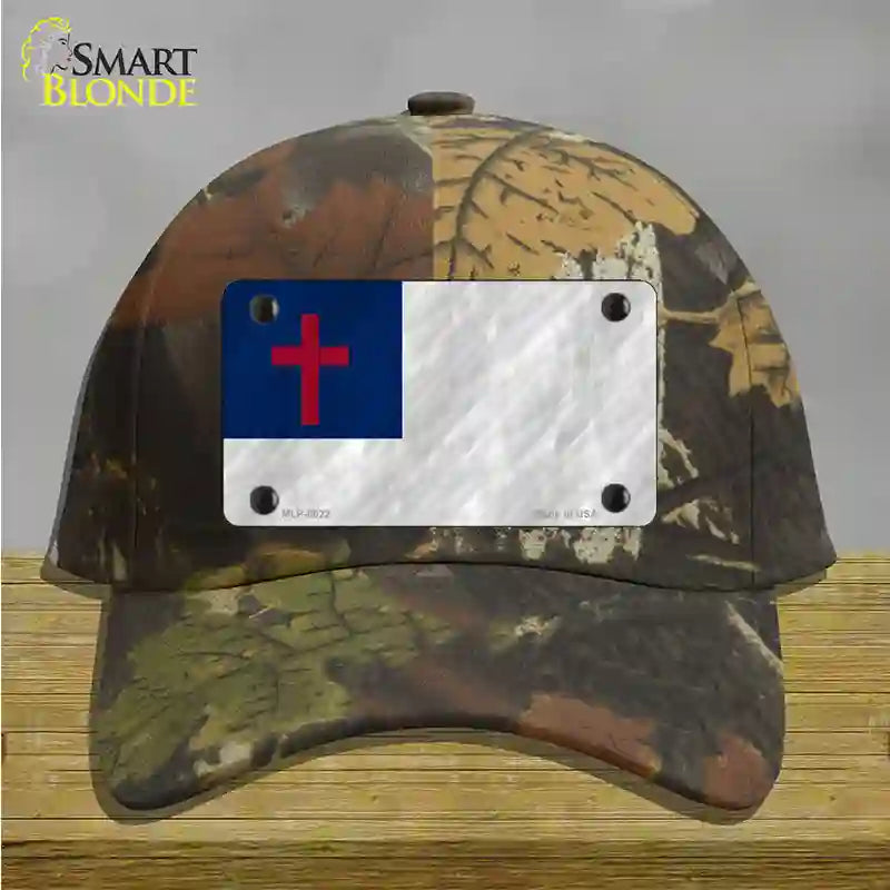 Christian Flag Novelty License Plate Hat Cotton / Camoflauge