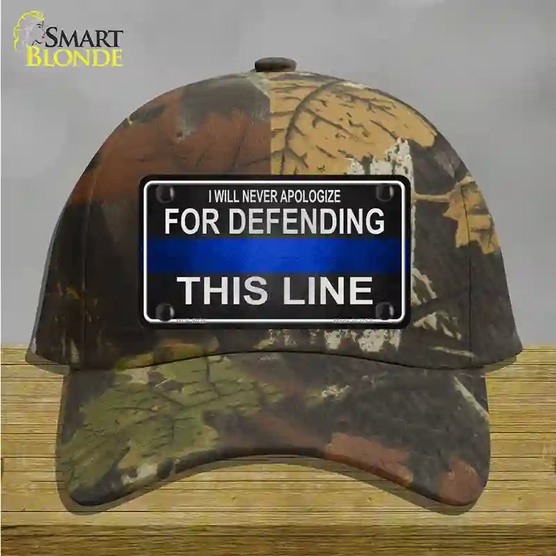 I Will Never Apologize Novelty License Plate Hat Cotton / Camoflauge