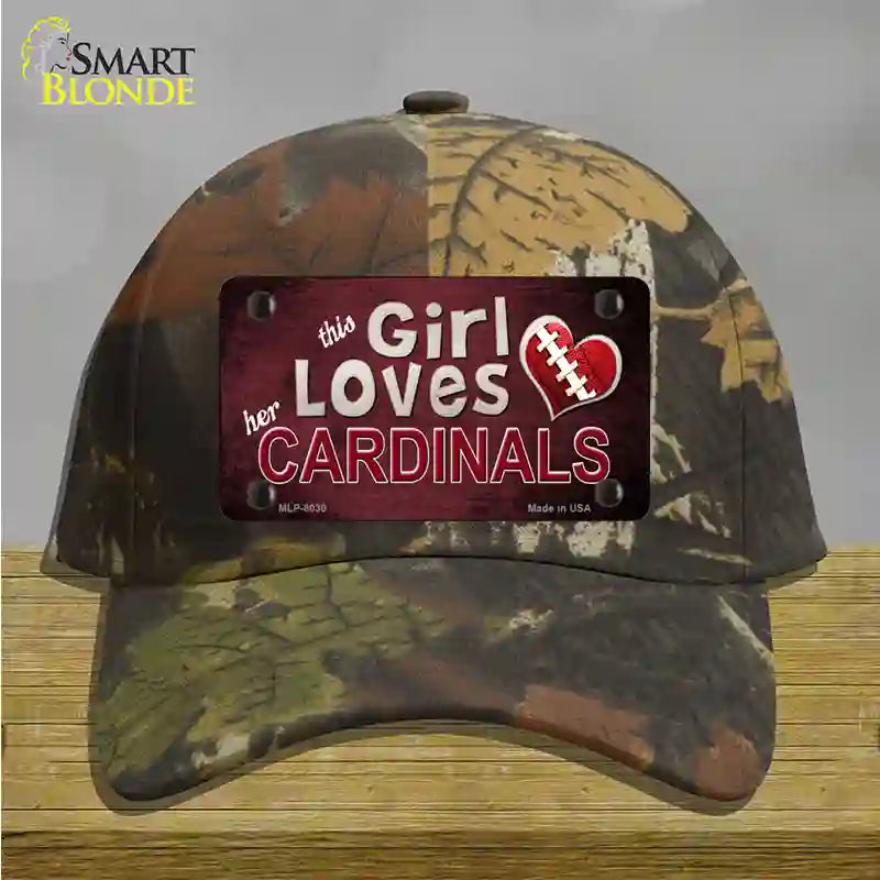 This Girl Loves Her Cardinals Novelty License Plate Hat Cotton / Camoflauge