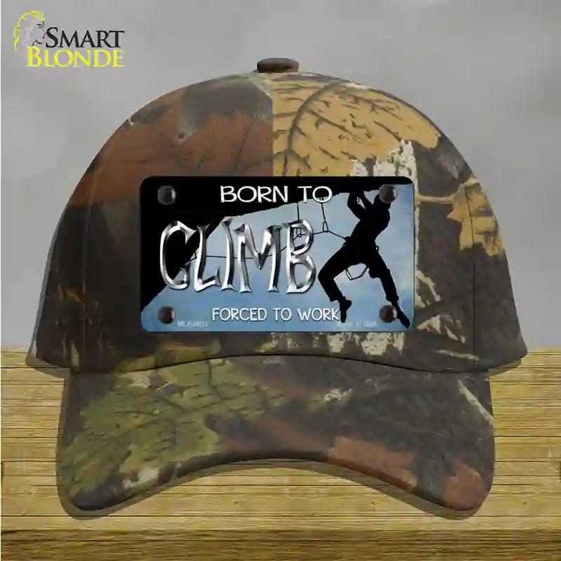 Born To Climb Novelty License Plate Hat Cotton / Camoflauge