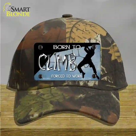 Born To Climb Novelty License Plate Hat Cotton / Camoflauge