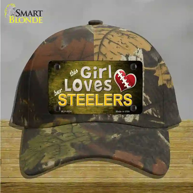 This Girl Loves Her Steelers Novelty License Plate Hat Cotton / Camoflauge