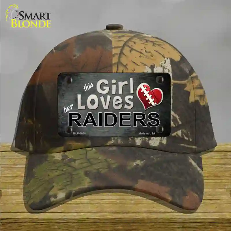 This Girl Loves Her Raiders Novelty License Plate Hat Cotton / Camoflauge