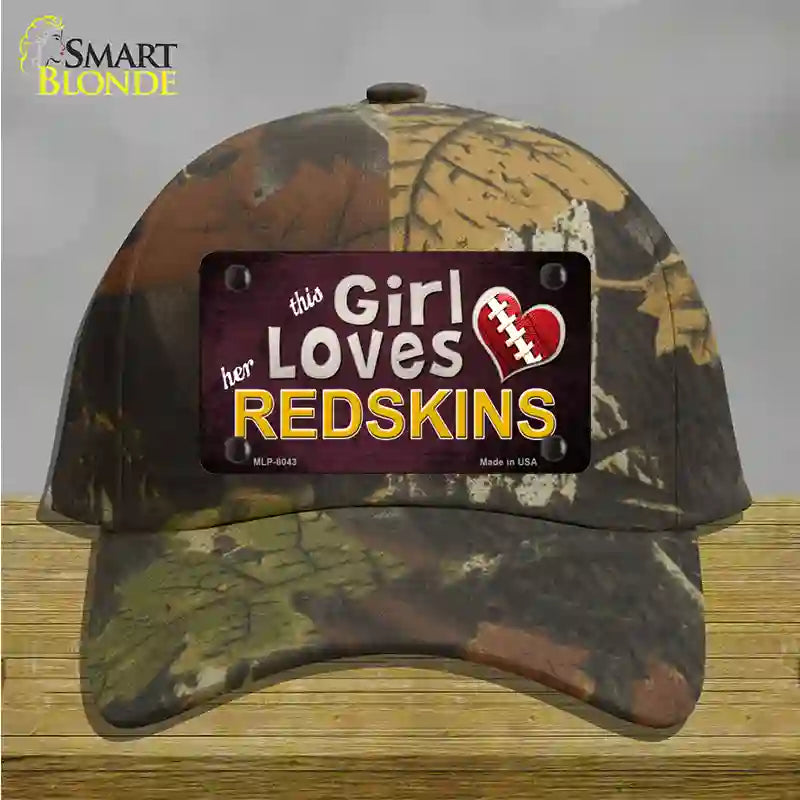 This Girl Loves Her Redskins Novelty License Plate Hat Cotton / Camoflauge