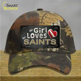 This Girl Loves Her Saints Novelty License Plate Hat Cotton / Camoflauge