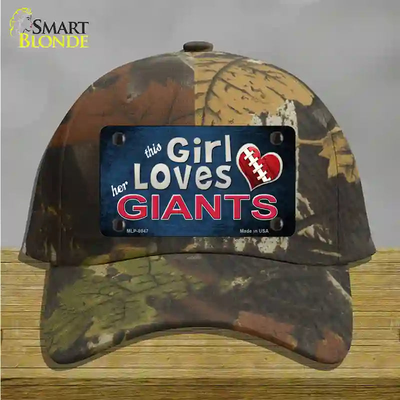 This Girl Loves Her Giants Novelty License Plate Hat Cotton / Camoflauge