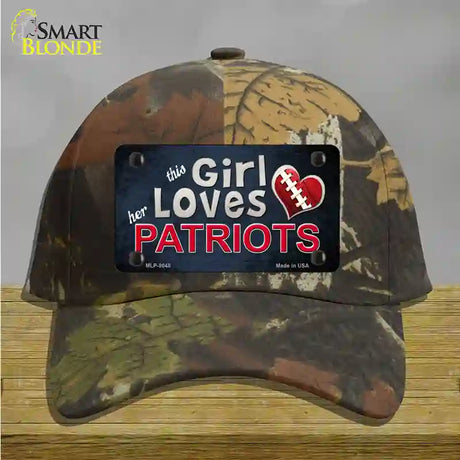 This Girl Loves Her Patriots Novelty License Plate Hat Cotton / Camoflauge