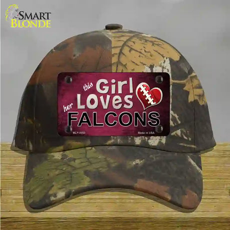 This Girl Loves Her Falcons Novelty License Plate Hat Cotton / Camoflauge