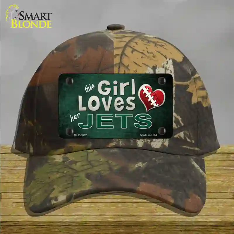 This Girl Loves Her Jets Novelty License Plate Hat Cotton / Camoflauge