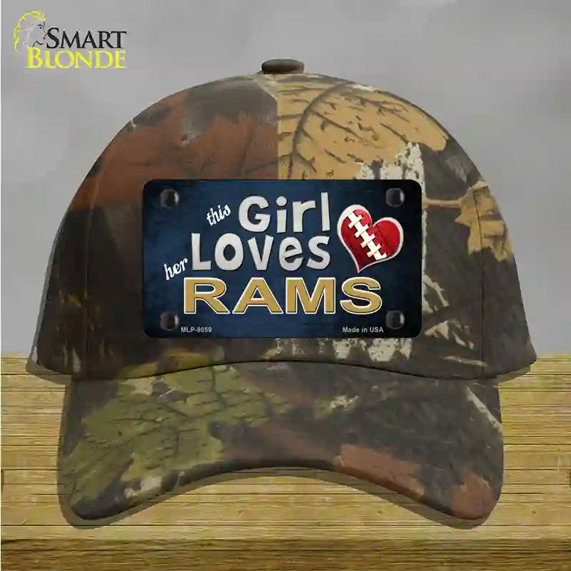 This Girl Loves Her Rams Novelty License Plate Hat Cotton / Camoflauge