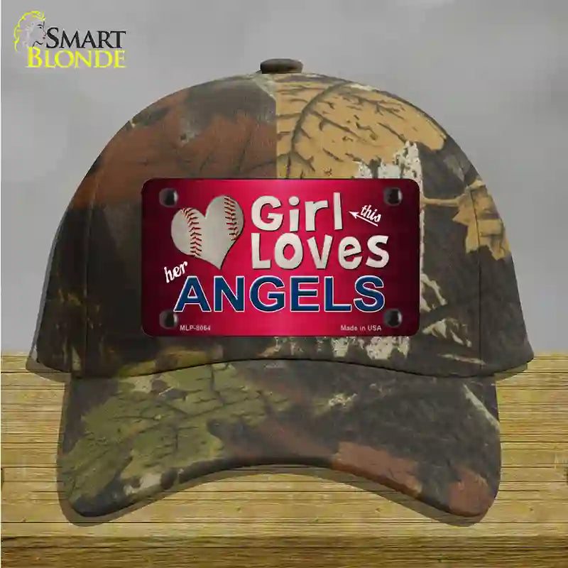 This Girl Loves Her Angels Novelty License Plate Hat Cotton / Camoflauge