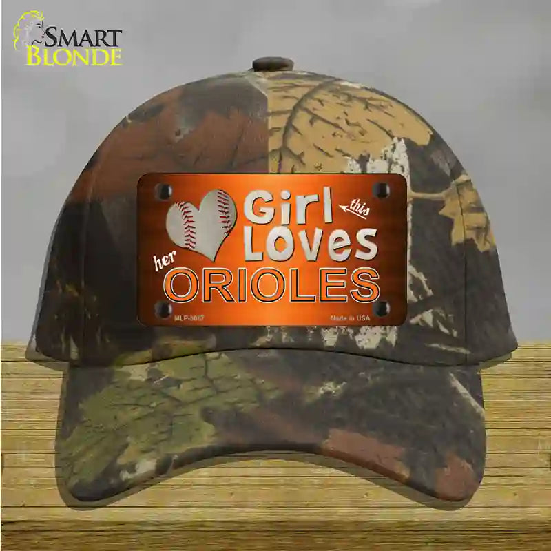 This Girl Loves Her Orioles Novelty License Plate Hat Cotton / Camoflauge