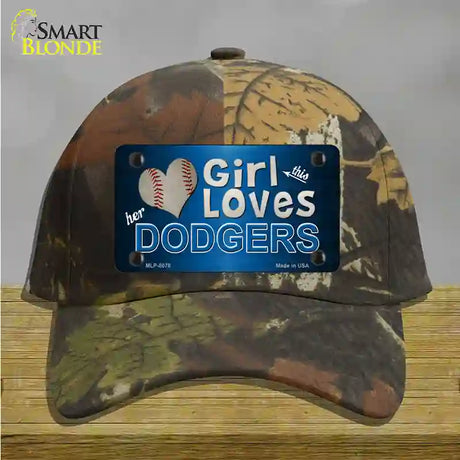 This Girl Loves Her Dodgers Novelty License Plate Hat Cotton / Camoflauge