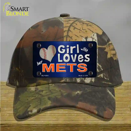 This Girl Loves Her Mets Novelty License Plate Hat Cotton / Camoflauge