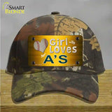 This Girl Loves Her Athletics Novelty License Plate Hat Cotton / Camoflauge