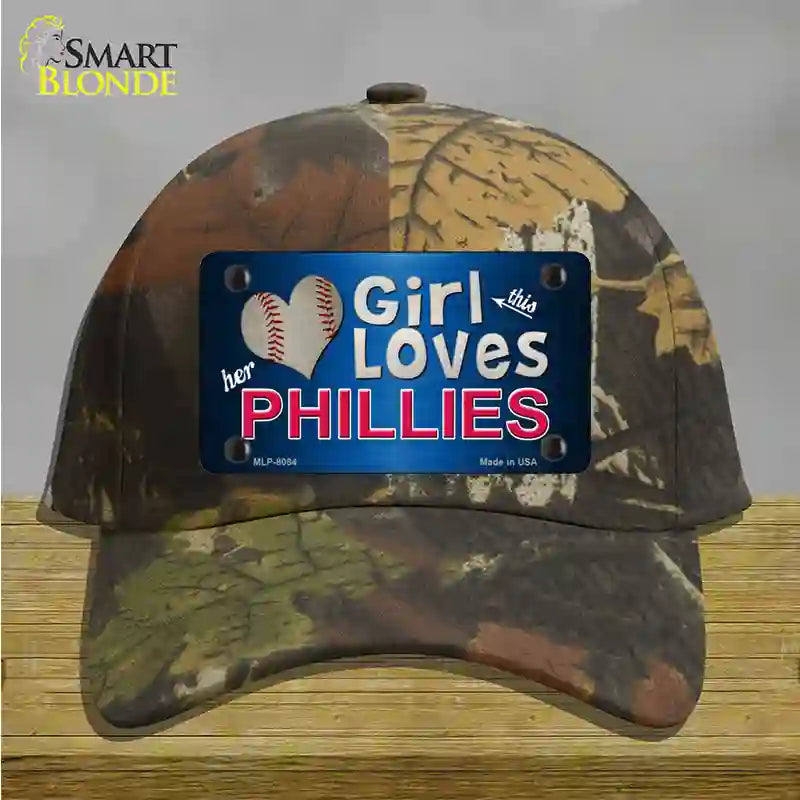 This Girl Loves Her Phillies Novelty License Plate Hat Cotton / Camoflauge