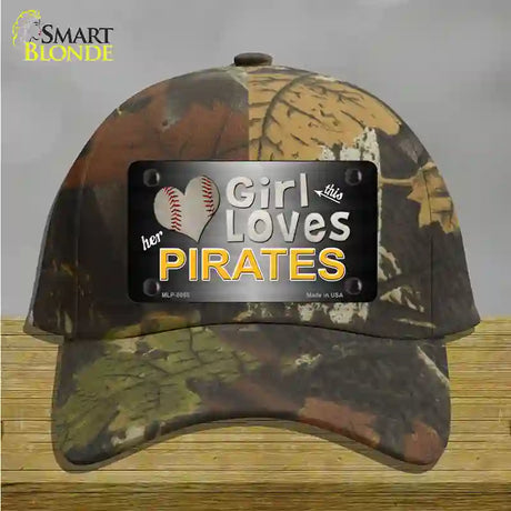 This Girl Loves Her Pirates Novelty License Plate Hat Cotton / Camoflauge