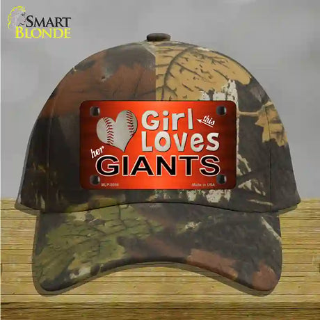 This Girl Loves Her Giants Baseball Novelty License Plate Hat Cotton / Camoflauge