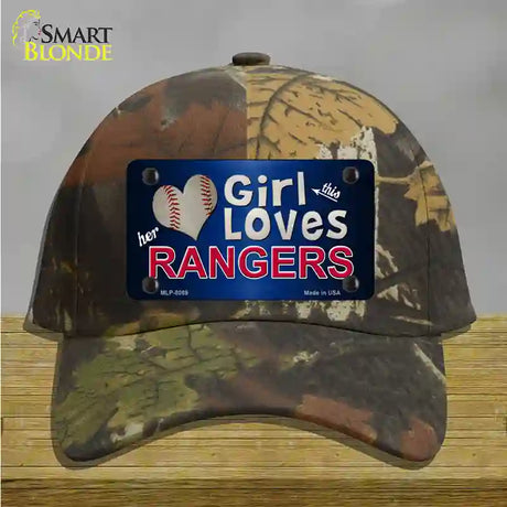 This Girl Loves Her Rangers Novelty License Plate Hat Cotton / Camoflauge