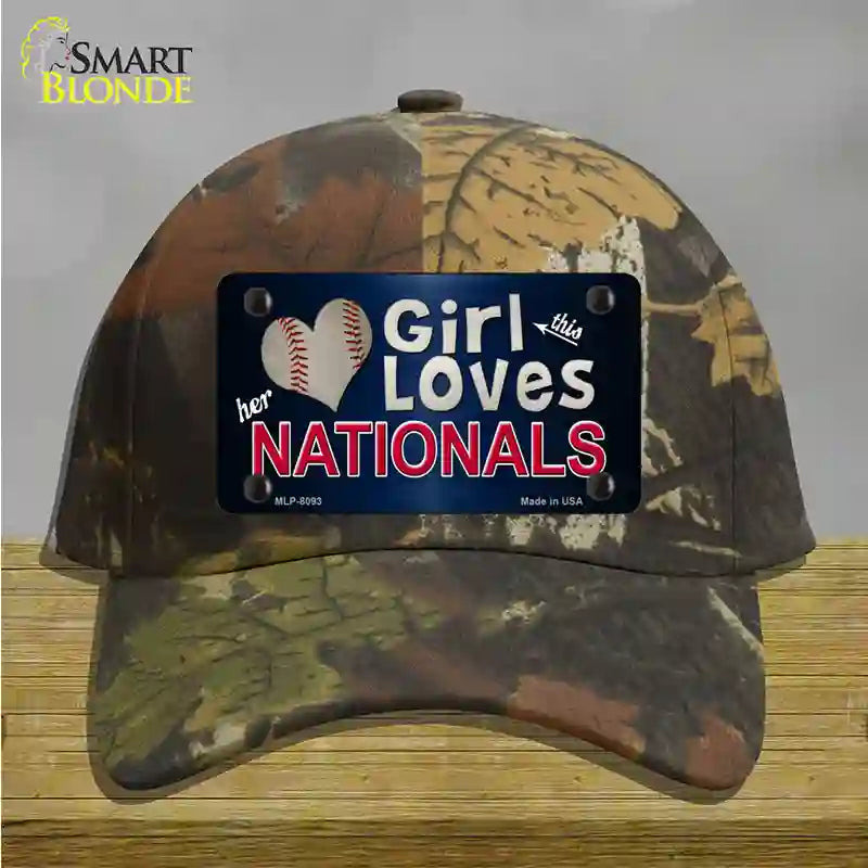 This Girl Loves Her Nationals Novelty License Plate Hat Cotton / Camoflauge