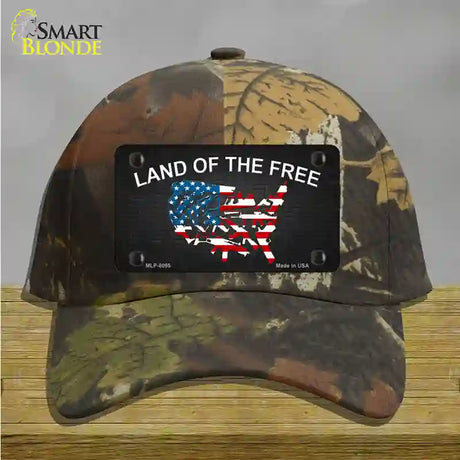 Land Of The Free Novelty License Plate Hat Cotton / Camoflauge