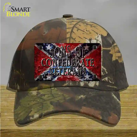 Sons Of Confederate Veterans Novelty License Plate Hat Cotton / Camoflauge