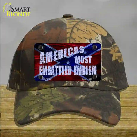 Americas Most Embattled Emblem Novelty License Plate Hat Cotton / Camoflauge