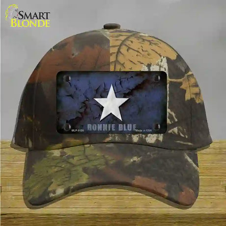 Bonnie Blue Star Novelty License Plate Hat Cotton / Camoflauge