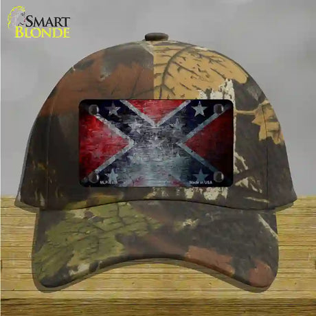 Confederate Flag Scratched Novelty License Plate Hat Cotton / Camoflauge