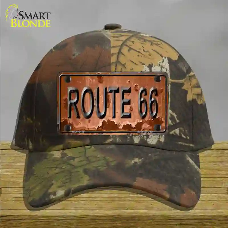 Route 66 Rusty Novelty License Plate Hat Cotton / Camoflauge